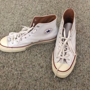 Vintage White Leather Chuck Taylor Converse Shoes